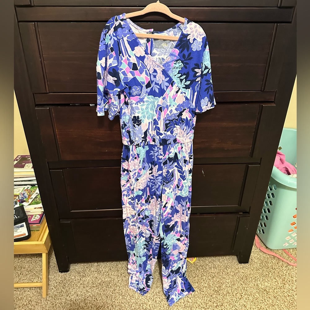 Sale! Lily Pulitzer Girl’s Mini Maliah Floral Jumpsuit L 8/10